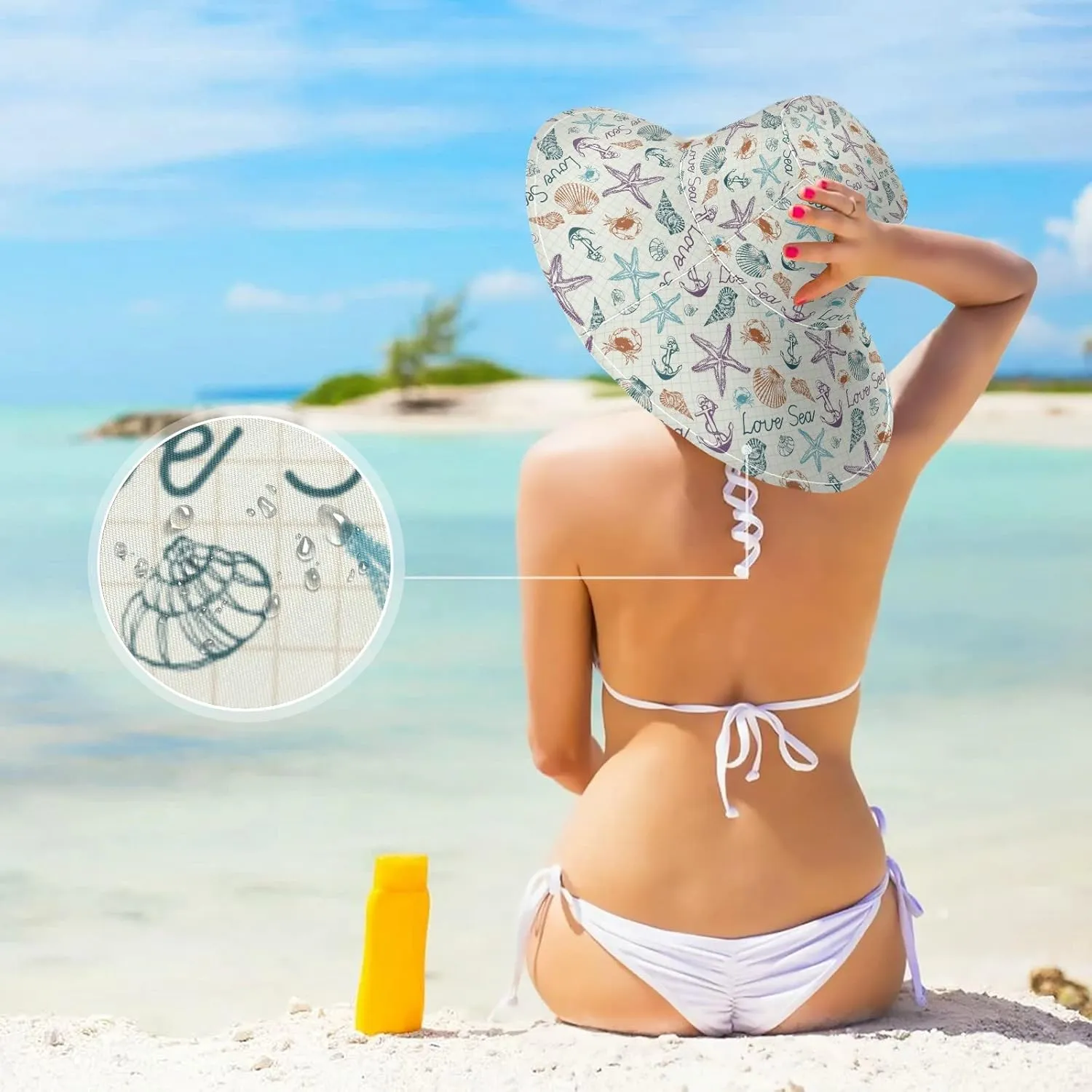 Wide Brim Hats Surfing Sun Hat Packable Visors for Women Floppy Beach Hat for UV Protection