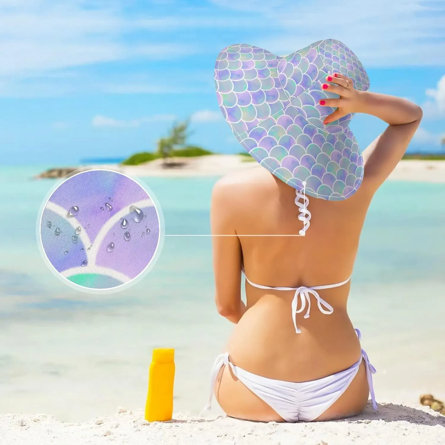 Wide Brim Hats Surfing Sun Hat Packable Visors for Women Floppy Beach Hat for UV Protection