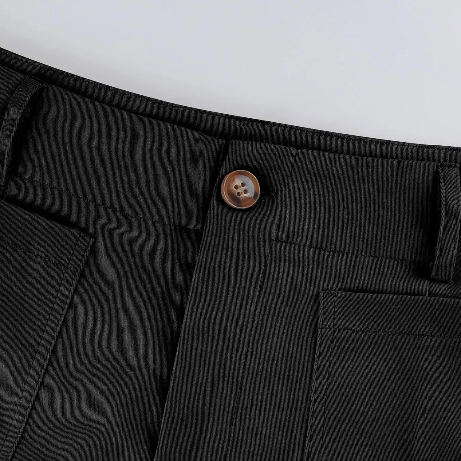 Wide Leg Work Pants Women Stretch Twill Back Elastic Waist Work Pants Business Casual Loose Fit Chino Pants Trousers