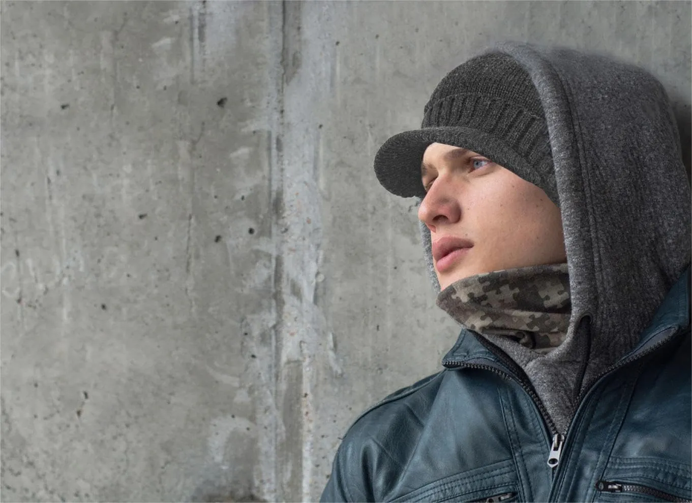 Winter Beanie with Visor - Stylish Knit Hat with Bill - Thick Brimmed Beanies with Fleece Lining Men and Women