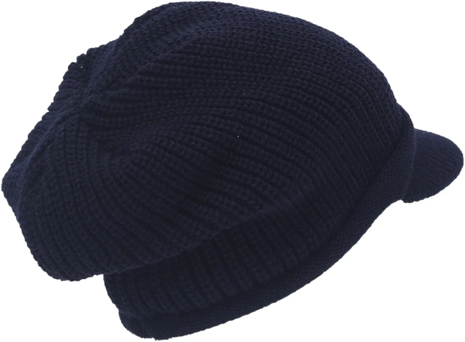 Winter Beanie with Visor - Stylish Knit Hat with Bill - Thick Brimmed Beanies with Fleece Lining Men and Women