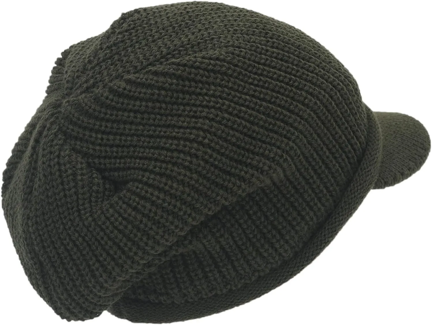 Winter Beanie with Visor - Stylish Knit Hat with Bill - Thick Brimmed Beanies with Fleece Lining Men and Women