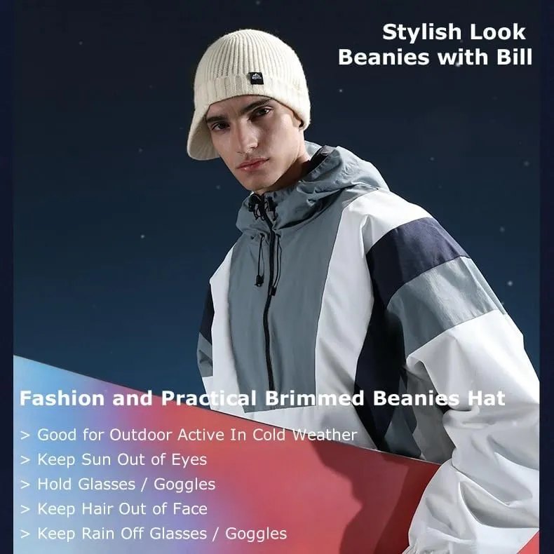 Winter Beanies Hat for Men Women Teens Cold Weather Windproof Warm Knit Beanie Hats Caps for Skiing Winter Work Ski Trip