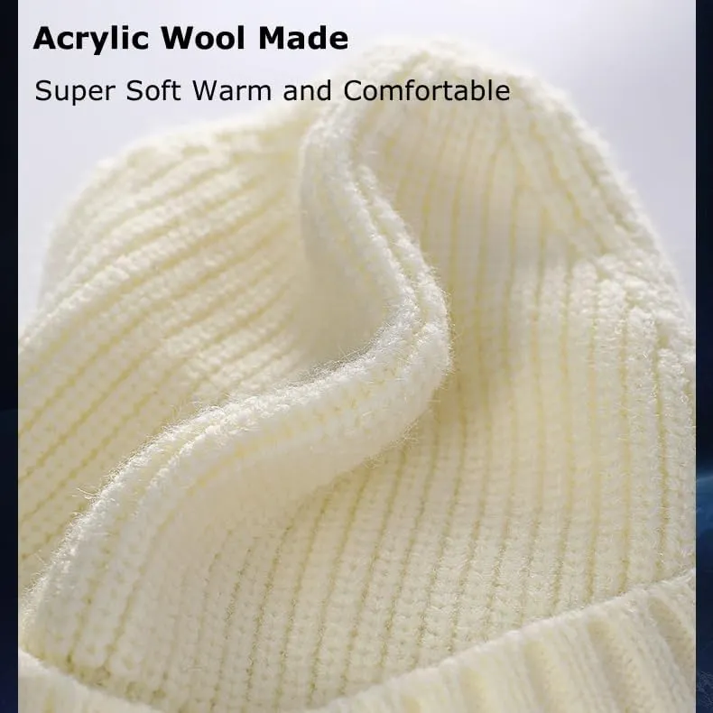 Winter Beanies Hat for Men Women Teens Cold Weather Windproof Warm Knit Beanie Hats Caps for Skiing Winter Work Ski Trip