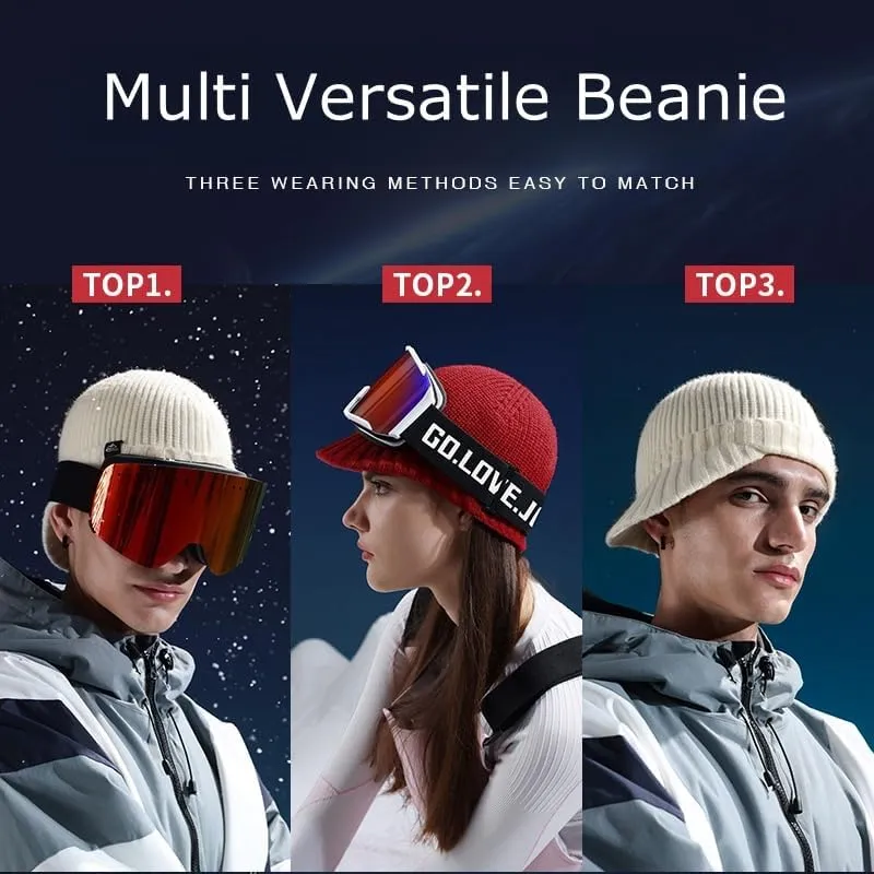 Winter Beanies Hat for Men Women Teens Cold Weather Windproof Warm Knit Beanie Hats Caps for Skiing Winter Work Ski Trip