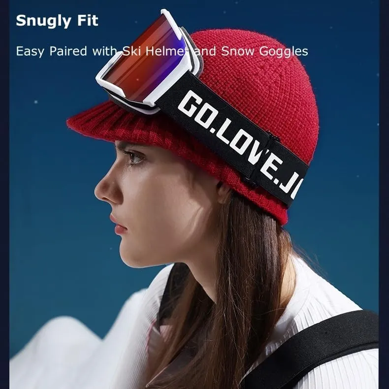 Winter Beanies Hat for Men Women Teens Cold Weather Windproof Warm Knit Beanie Hats Caps for Skiing Winter Work Ski Trip