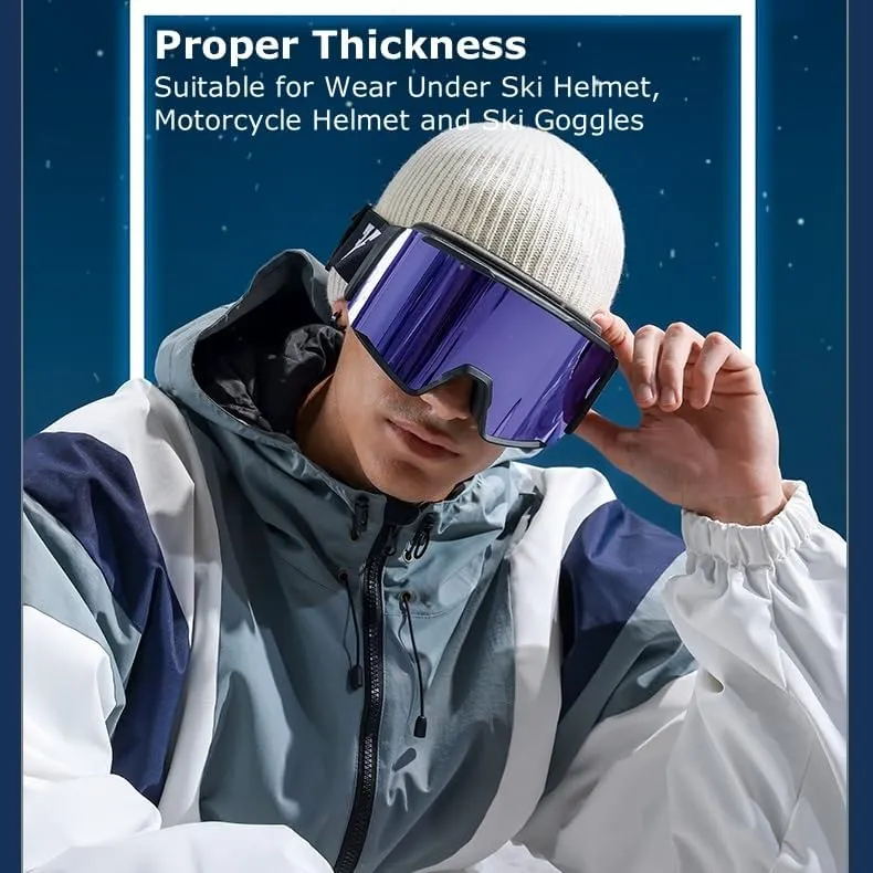 Winter Beanies Hat for Men Women Teens Cold Weather Windproof Warm Knit Beanie Hats Caps for Skiing Winter Work Ski Trip