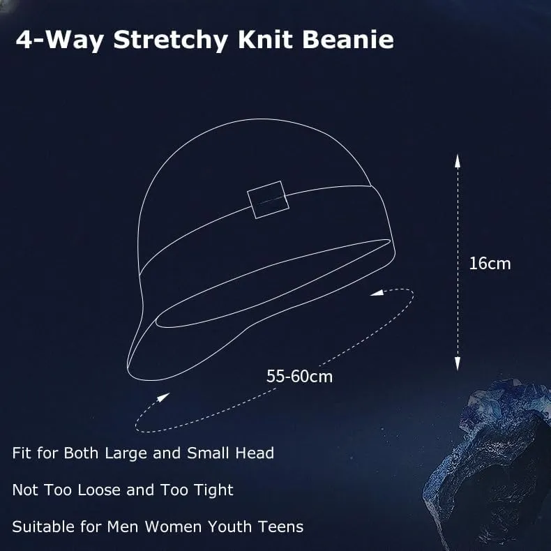 Winter Beanies Hat for Men Women Teens Cold Weather Windproof Warm Knit Beanie Hats Caps for Skiing Winter Work Ski Trip