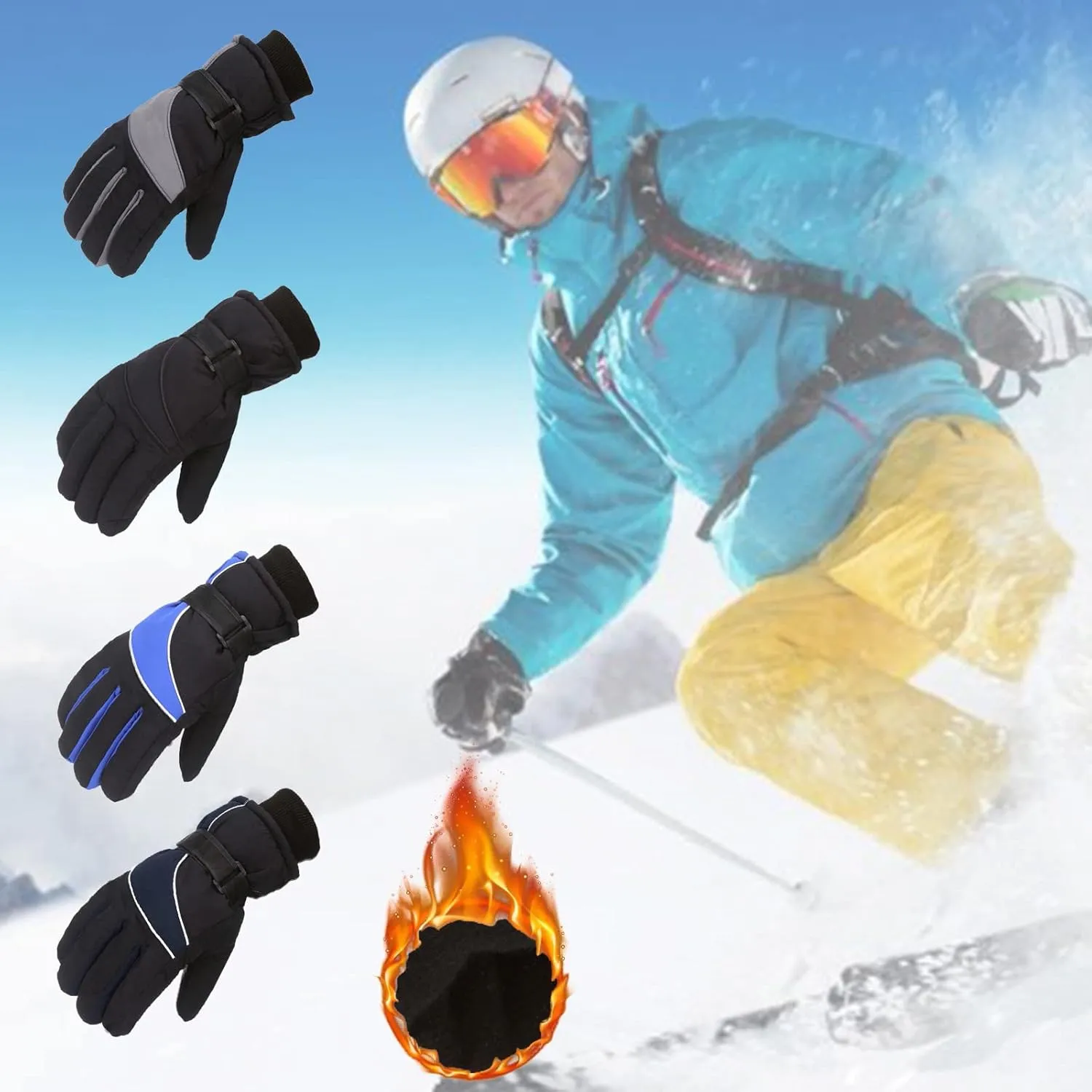 Winter Outdoor Glove WindProof Glove Ski Riding Cam𝐨uflage Warm Climbing Glove Outdoor Mitten Glove Heated Gloves