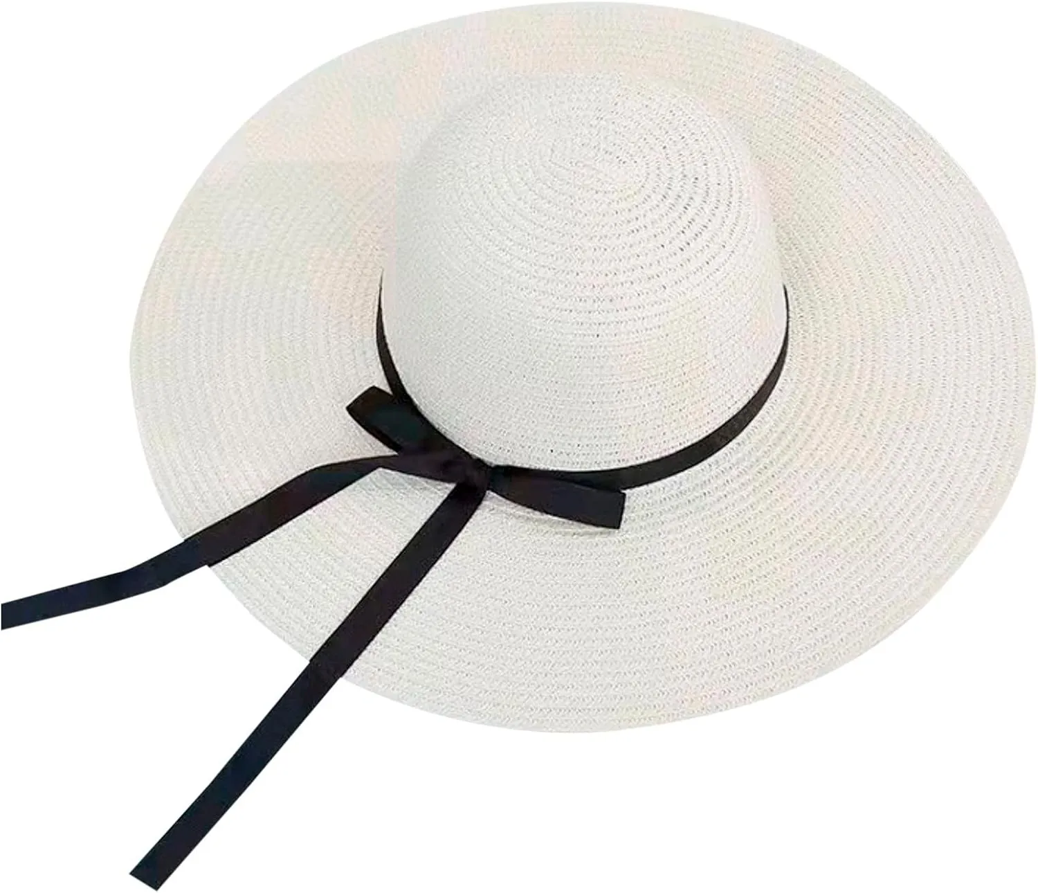 Women Big Brim Straw Hat Sun Floppy Wide Brim Hats Bowknot Folding Beach Cap Running Cap Women