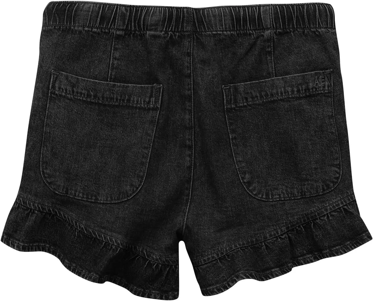 Women Jean Shorts Elastic Waist Drawstring Denim Shorts Summer Casual Stretch Ruffle Short Flowy Pleated Short