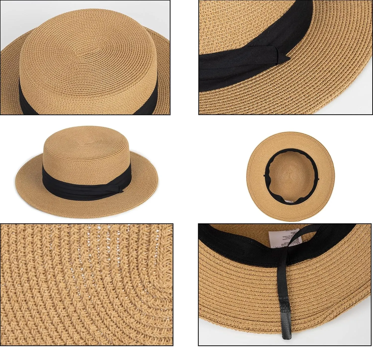 Womens Beach-Sun-Straw-Hat - Travel Wide Brim Fedora Straw Beach Hat Panama Summer Hat