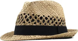 Women's Four Seasons Straw Hats Men's Curled Wide Brim Hats