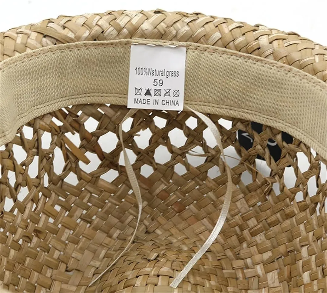 Women's Four Seasons Straw Hats Men's Curled Wide Brim Hats