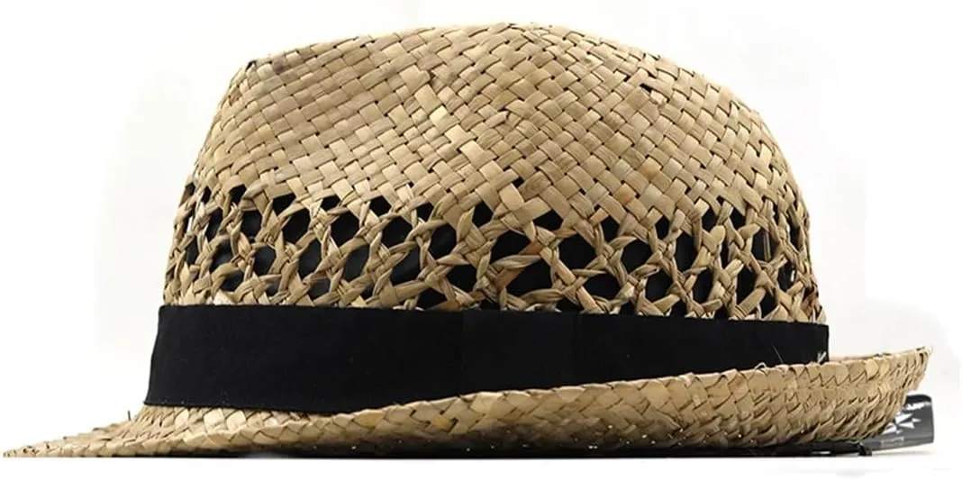 Women's Four Seasons Straw Hats Men's Curled Wide Brim Hats