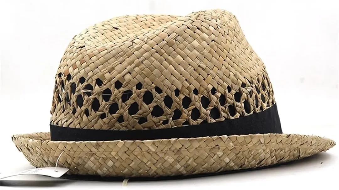 Women's Four Seasons Straw Hats Men's Curled Wide Brim Hats