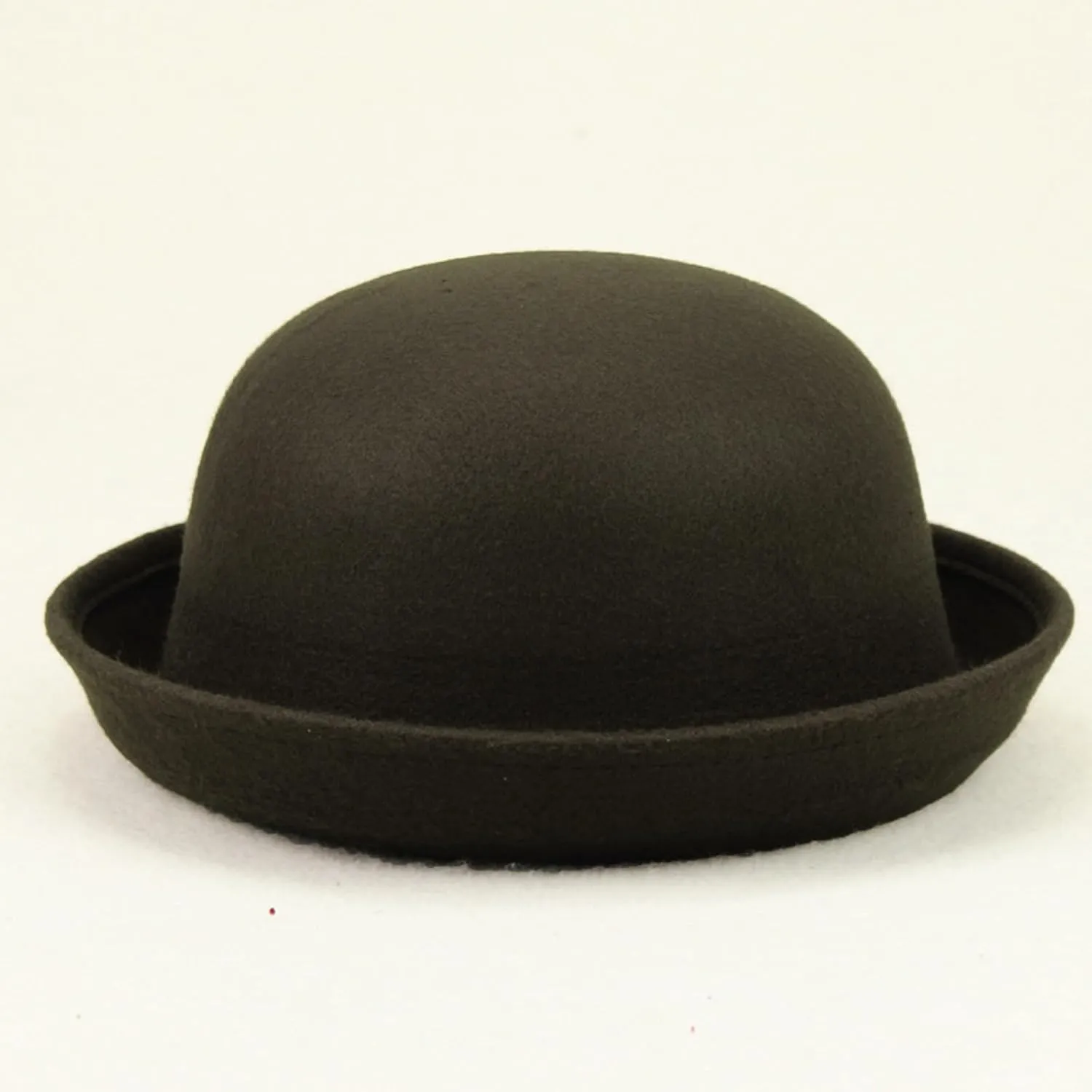 Womens Pure Cloche Hats Roll-up Brim Fedora Porkpie Hats Bowtie Bowler Hat for Men and Women