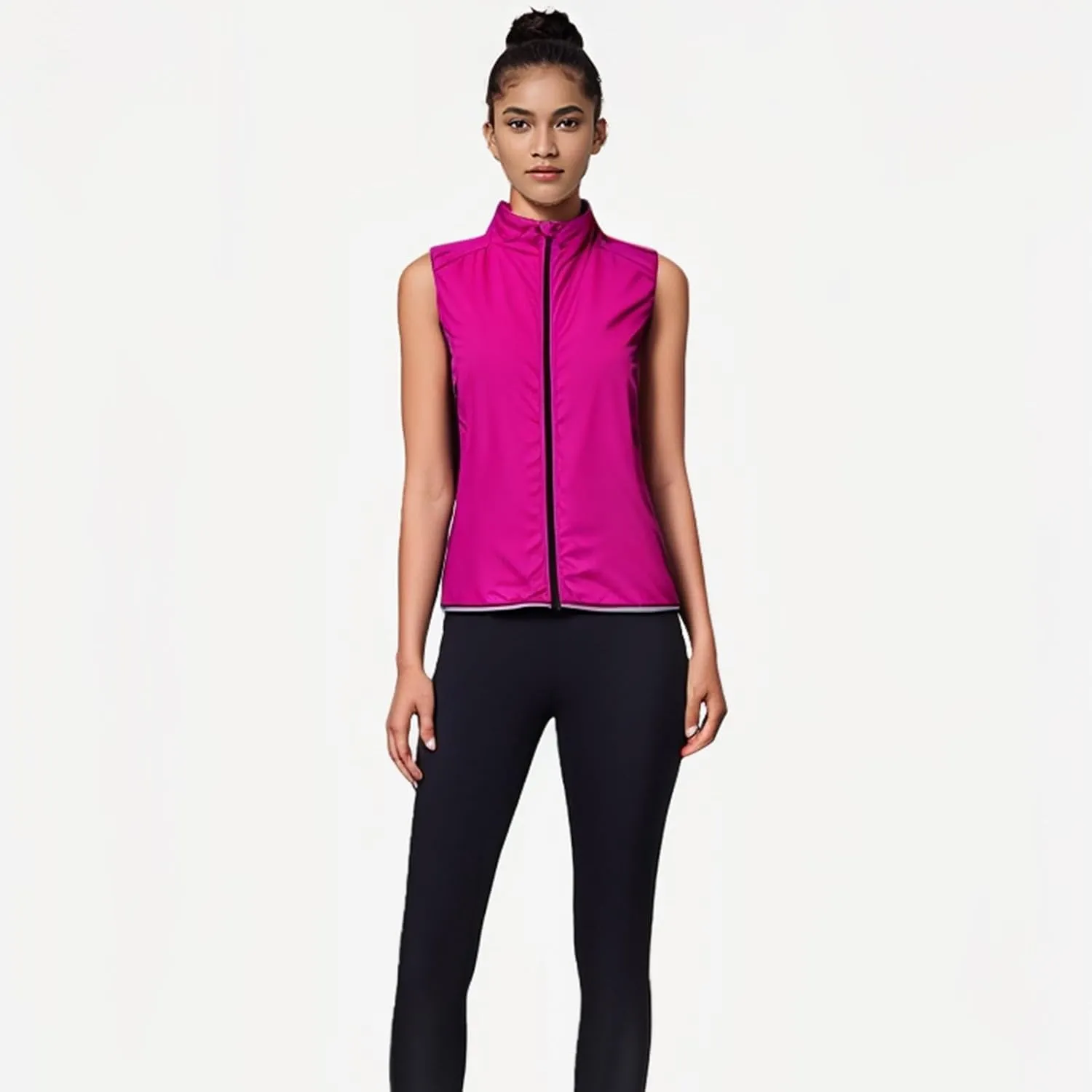 Women's Waterproof Cycling Vest, Lightweight Breathable Packable Cycling Vest,Pack Of Sun Protection Gloves