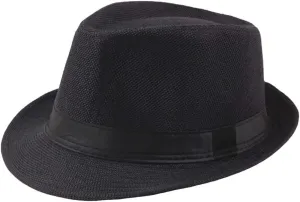Wool Fedora Hat for Men Women Short Brim Felt Winter Hat Dress Fedora with Classic Belt