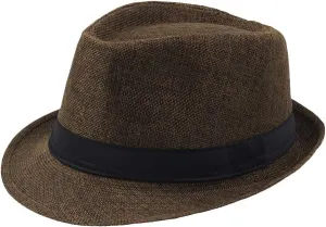 Wool Fedora Hat for Men Women Short Brim Felt Winter Hat Dress Fedora with Classic Belt