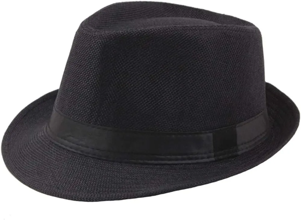 Wool Fedora Hat for Men Women Short Brim Felt Winter Hat Dress Fedora with Classic Belt