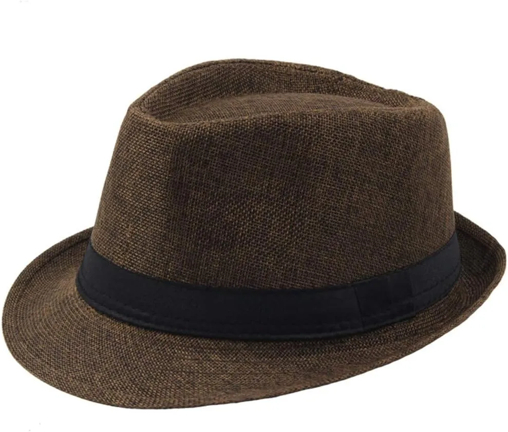 Wool Fedora Hat for Men Women Short Brim Felt Winter Hat Dress Fedora with Classic Belt