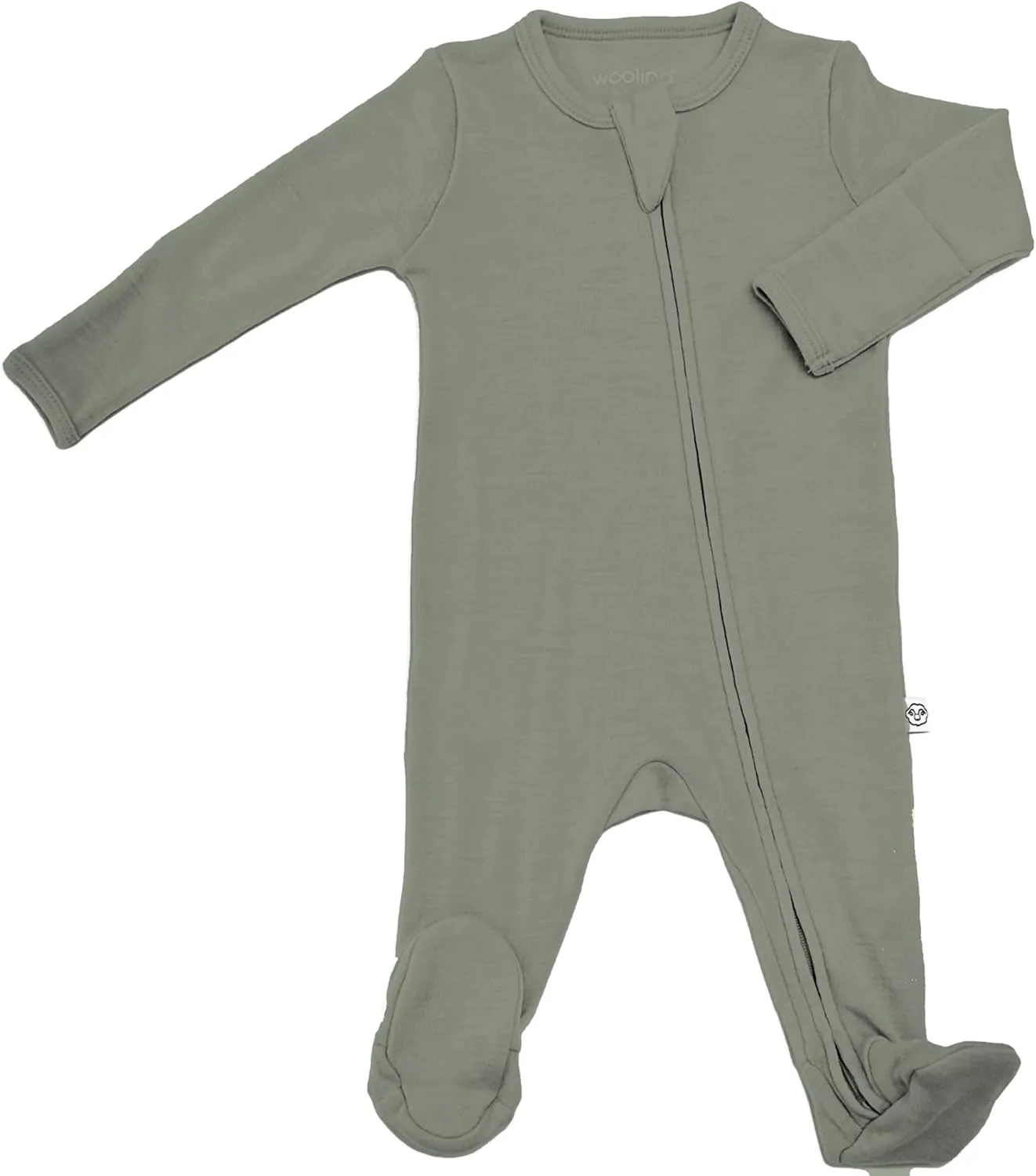 Woolino Toddler Footie Sleeper, Merino Wool Baby Pajamas, One-Piece Sleeper Jumpsuit, Front Zip Footie Romper for Unisex