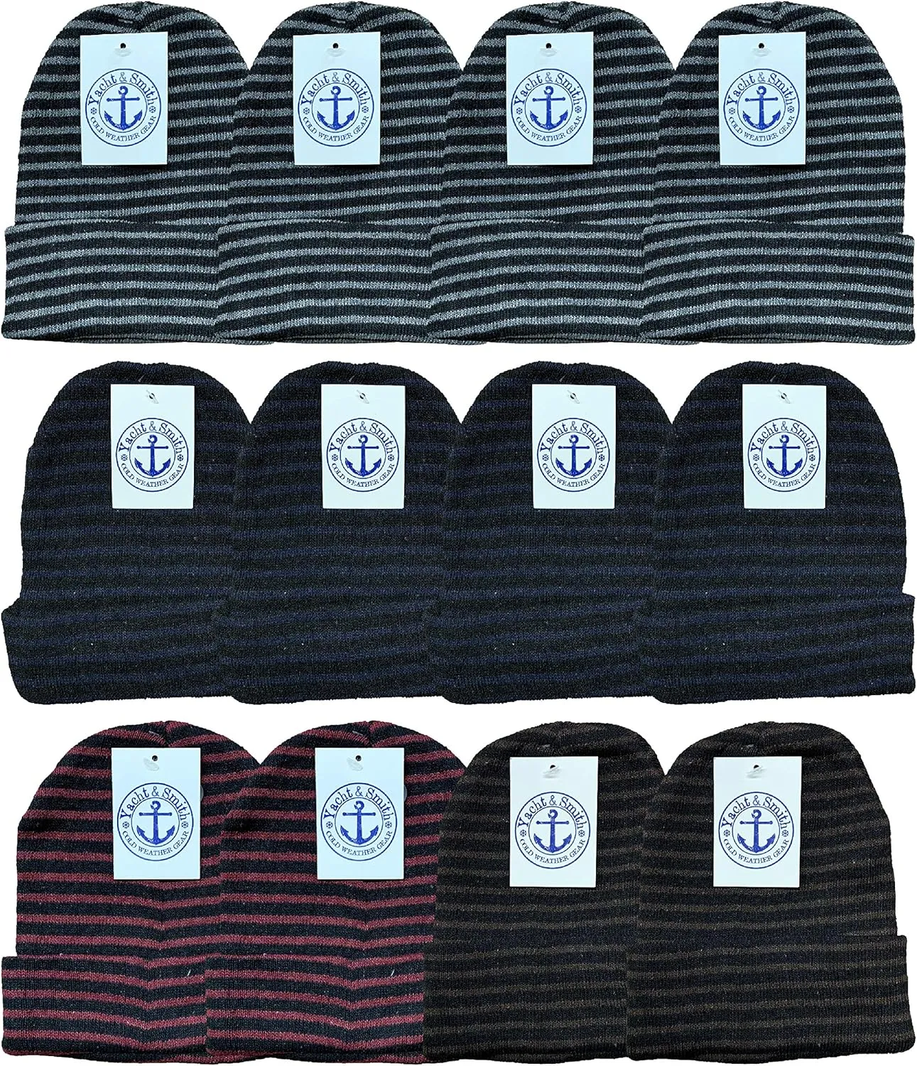 Yacht & Smith Wholesale Beanie and Glove Winter Bulk Kit, Kids Adults Bulk Sets, Homeless Donation Shelters