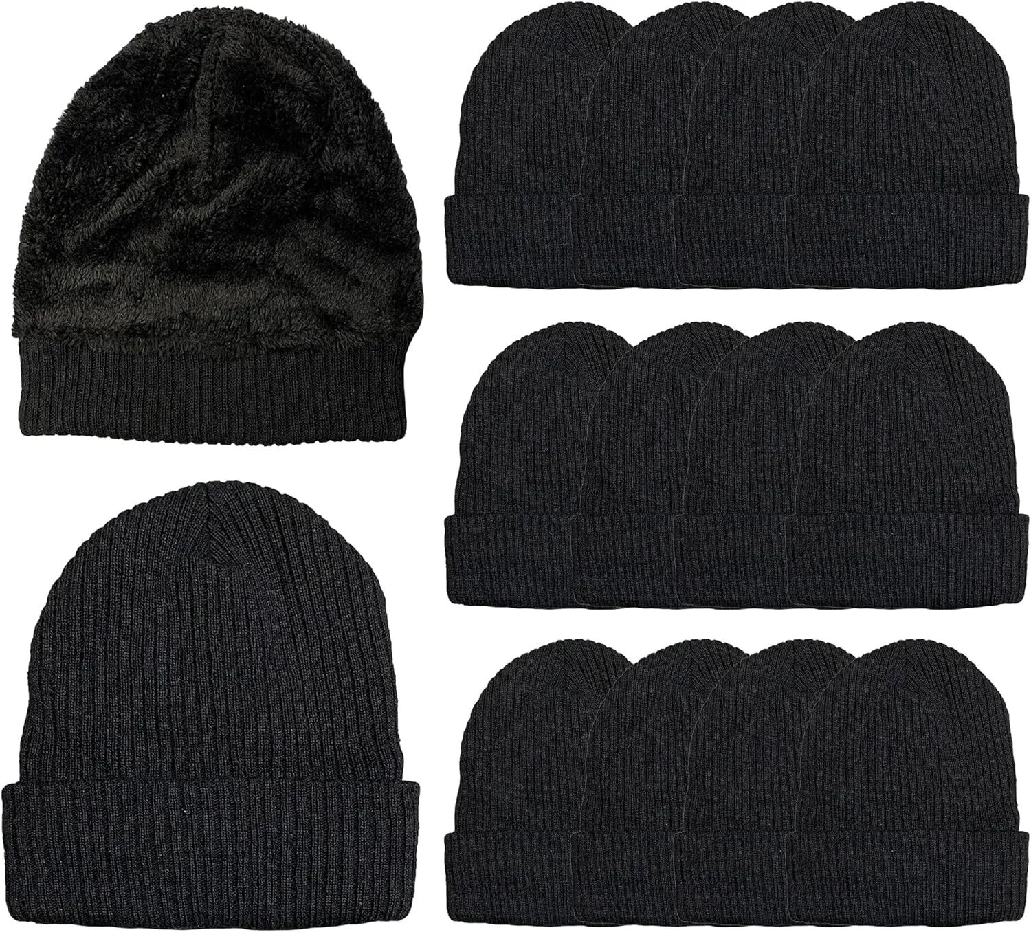 Yacht & Smith Wholesale Beanie and Glove Winter Bulk Kit, Kids Adults Bulk Sets, Homeless Donation Shelters