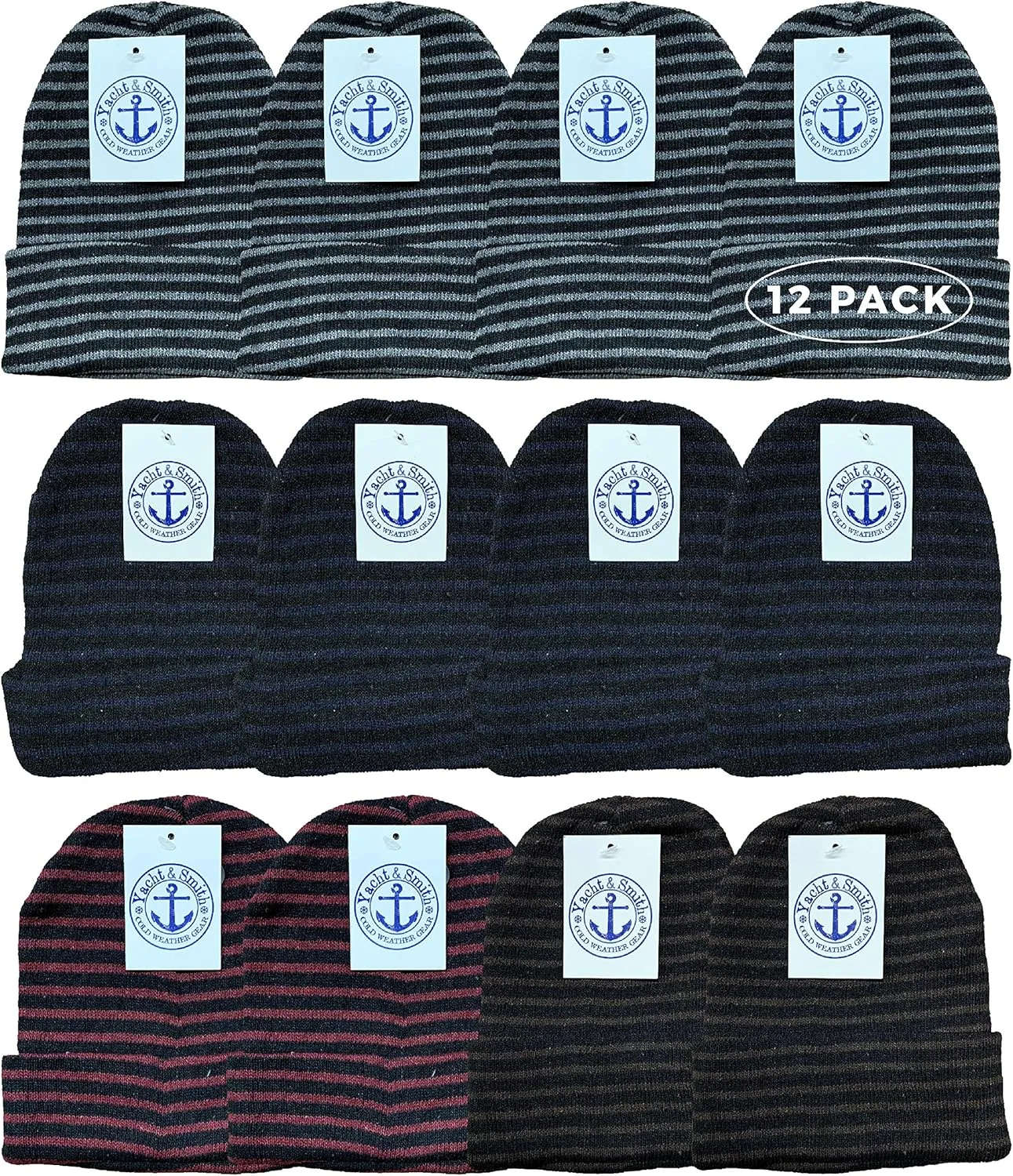 Yacht & Smith Wholesale Beanie and Glove Winter Bulk Kit, Kids Adults Bulk Sets, Homeless Donation Shelters