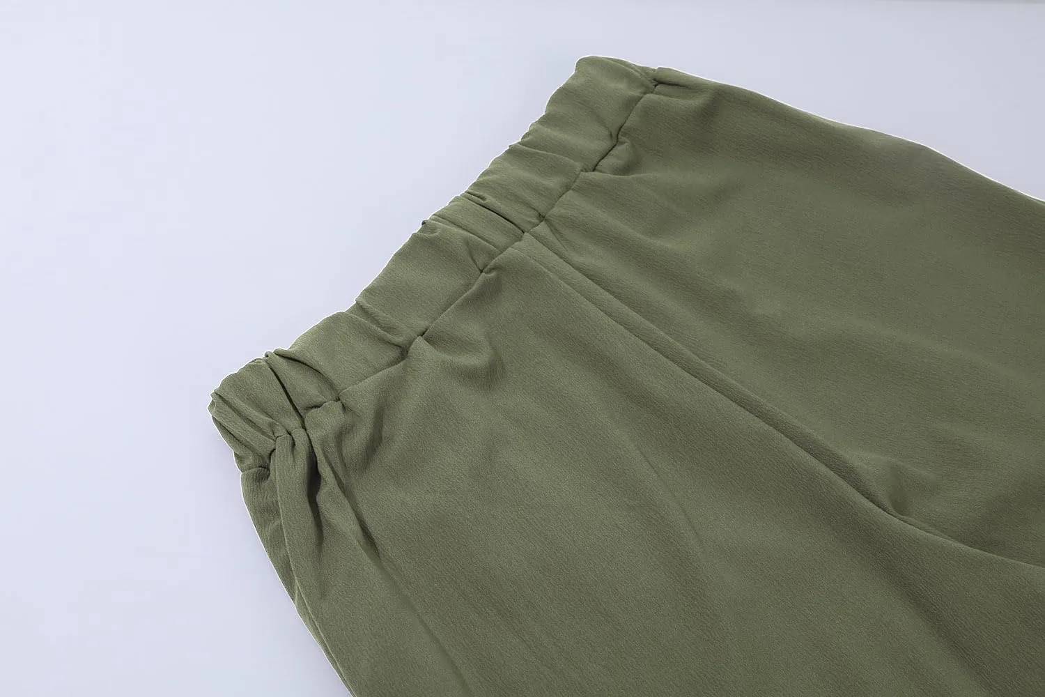 yoeasy Women Wide Leg Linen Elastic Waist Pants Casual Loose Palazzo Beach Trousers