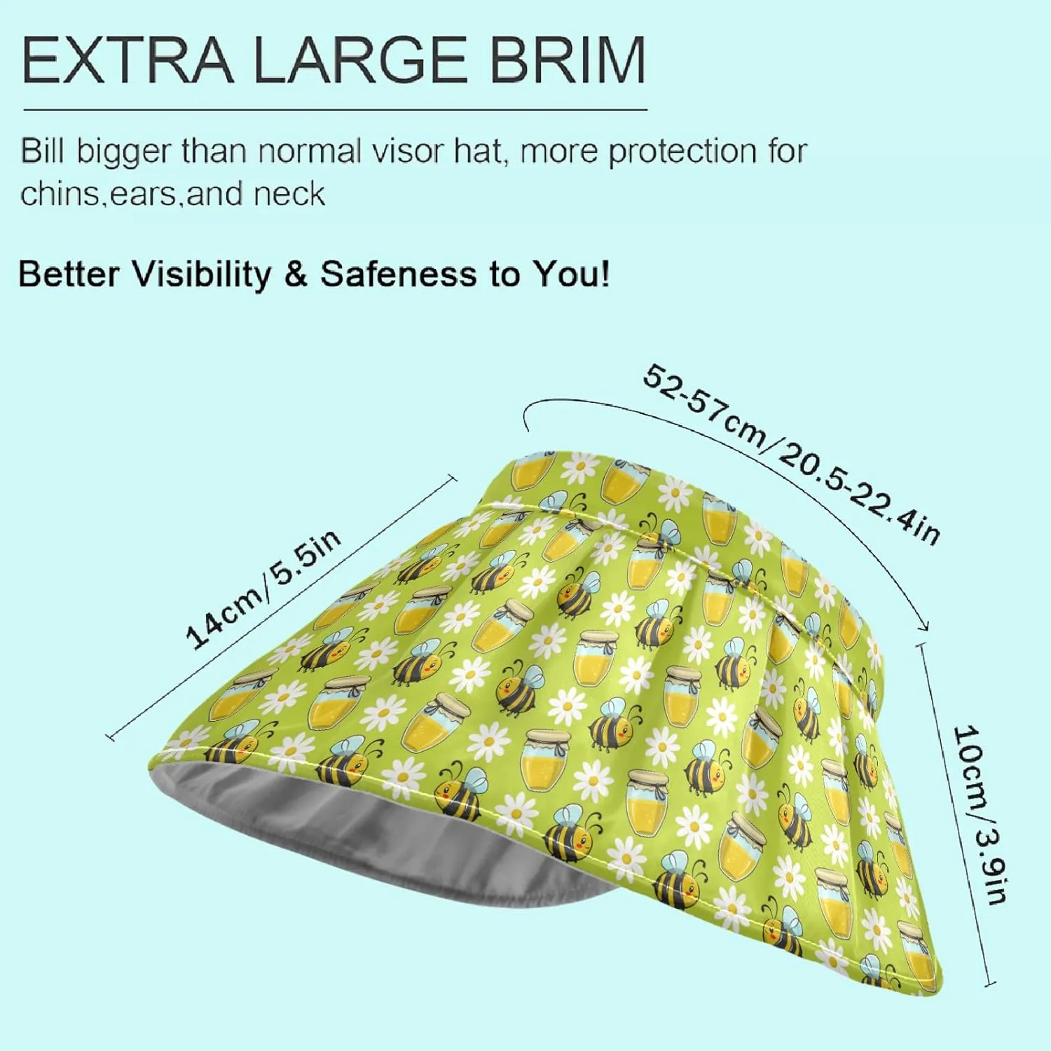 ZZXXB Tiger Floral Print Women Sun Visor Hat Wide Brim Hats Foldable Summer UV Protection Ponytail Visors for Beach